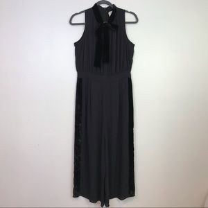 Kate Spade NEW jumpsuit black mixed velvet 8